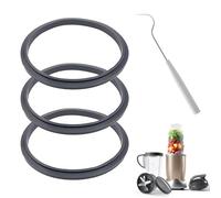 3 Pcs Blender Gasket for NutriBullet 600w/900w, Replacement Gasket Rings with Lip Rubber Seal Ring with Curved Needle, Silicone Replacement Seal Rings Easy Removal, Blenders Replacement Parts