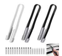 3 Pcs Blind Cleaner Tool with 18 Replaceable Heads, Removable Multi-Use Blind Duster for Air Conditioner Radiator Crevice Grout Surfaces (Black, White)