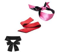 3 Pcs Blindfolds for Adults Play Hand Tie Set,Soft Satin Sleep Masks And Eye Covers for Sleeping Or Games Sexy Sets,Lightweight Blindfold for Eyes Rest,Relaxation Valentine Gift 145cm Black Rose Red