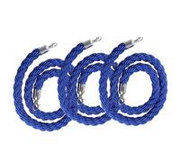 3 Pcs Blue Braided Crowd Control Rope - Durable Nylon Stanchion Line for Queue Management(300cm)