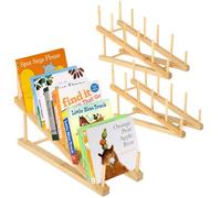 3 Pcs Bookshelf Holder, Wood Book Stand for Display 5-Tier Tabletop Small Kids Bookshelf Portable Book Rack Organizer Plate Holder for Vendor Events Art Platter Craft Show Retail Magazine Record