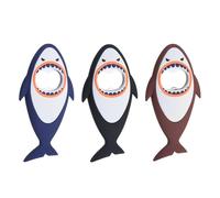 3 Pcs Bottle Opener, Bottle Openers, Bar Bottle Opener Easy Storage with Magnet Cartoon Shark Design for Bars and Home Parties, Durable and Convenient Storage Bar Tools (Blue, Coffee, Black)