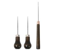 3 Pcs Bradawl, Awl Punch Tool, with Wooden Handle, Handwork Sewing Awl, Durable Bradawl Tools, for Leather Craft, Sewing Crafting, DIY Handmade Maker Tool