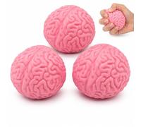3 PCS Brain Squishy, 5.5 x 6 cm Squishy Brain Sensory Items, Desktop Stress Relief Accessories for Office and Commute, Halloween Themed Decor and Gift Options