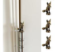 3 Pcs Brass Owl Hinge Heads Decorative Topper, Magnetic Hinge Head Toppers, Fun Bird Gifts for Women Mom Grandma Wife, Vintage Bird Statue Door Hinge Head Home Decoration (Fox)