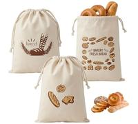 3 PCS Bread Bags for Homemade Bread, Multi-Purpose Kitchen Storage Solution for Daily Baking and Gift Giving