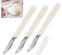 3 Pcs Bread Lame,Bread Tools Portable Sourdough Bread Lame Dough Scoring Tool Bread Cutter with Graduated Ruler Cake Cutting Tools Sharp Tools for Bread Making (6.06in×0.55in)
