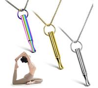3 Pcs Breathing Necklace, Anxiety Necklaces, Stress Relief Mindful Breathing Necklace for Anxiety Relief, Breathing Exercises, Meditation, Anxiety Gifts for Women Men (Silver, Golden, Color)