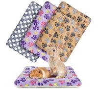 3 Pcs Bunny Guinea Pig Beds Soft Bunny Mats Washable Rabbit Bed Warm Guinea Pig Mat Small Animal Winter Bed Pads Fleece Sleeping Pads for Indoor Rabbit Hamster Squirrel Hedgehog Chinchilla Ferret