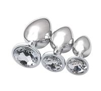 3 PCS Butt Plug, Stainless Steel Anal Plug in 3 Sizes, Rustproof Buttplug Anal Sex Toys for Men Women, Washable Butt Plugs Sex Toyscouples for Couples Gays (7cm 8.2cm 9cm) (White)