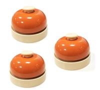 3 Pcs Call Bells, Service Bell, Reception Bell, Macaron Color Kitchen Bar Called Ring Bell Clock, Desk Table Service Counter Ringing Bell for Bar Hotel Restaurant School (Orange)