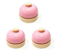 3 Pcs Call Bells, Service Bell, Reception Bell, Macaron Color Kitchen Bar Called Ring Bell Clock, Desk Table Service Counter Ringing Bell for Bar Hotel Restaurant School (Pink)