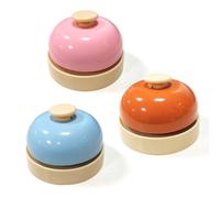 3 Pcs Call Bells, Service Bell, Reception Bell, Macaron Color Kitchen Bar Called Ring Bell Clock, Desk Table Service Counter Ringing Bell for Bar Hotel Restaurant School (Multicolour)
