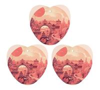 3 PCS Car Air Freshener Cards Personalized Architectural Patterns Automotive Air Fresheners Long-Lasting Double Sided Hanging Scented Card for Car Rearview Wardrobe Bathroom White