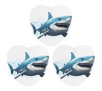 3 PCS Car Air Freshener Cards Personalized Blue Shark Automotive Air Fresheners Long-Lasting Double Sided Hanging Scented Card for Car Rearview Wardrobe Bathroom White