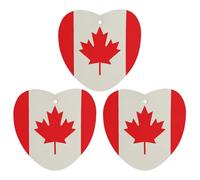 3 PCS Car Air Freshener Cards Personalized Canada Flag Automotive Air Fresheners Long-Lasting Double Sided Hanging Scented Card for Car Rearview Wardrobe Bathroom White