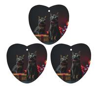 3 PCS Car Air Freshener Cards Personalized Cat Sitting on Gift Box Automotive Air Fresheners Long-Lasting Double Sided Hanging Scented Card for Car Rearview Wardrobe Bathroom White