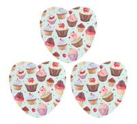 3 PCS Car Air Freshener Cards Personalized Cupcake Pattern Automotive Air Fresheners Long-Lasting Double Sided Hanging Scented Card for Car Rearview Wardrobe Bathroom White