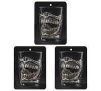 3 PCS Car Air Freshener Cards Personalized Dentures in A Cup Automotive Air Fresheners Long-Lasting Double Sided Hanging Scented Card for Car Rearview Wardrobe Bathroom Black