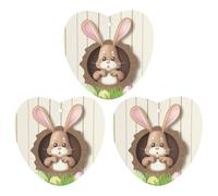 3 PCS Car Air Freshener Cards Personalized Easter Bunny Automotive Air Fresheners Long-Lasting Double Sided Hanging Scented Card for Car Rearview Wardrobe Bathroom Black