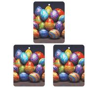 3 PCS Car Air Freshener Cards Personalized Easter Eggs Automotive Air Fresheners Long-Lasting Double Sided Hanging Scented Card for Car Rearview Wardrobe Bathroom White