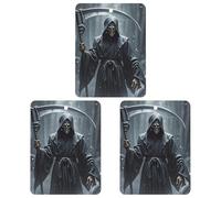 3 PCS Car Air Freshener Cards Personalized Grim Reaper Automotive Air Fresheners Long-Lasting Double Sided Hanging Scented Card for Car Rearview Wardrobe Bathroom White