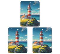 3 PCS Car Air Freshener Cards Personalized Lighthouse Diamond Automotive Air Fresheners Long-Lasting Double Sided Hanging Scented Card for Car Rearview Wardrobe Bathroom White
