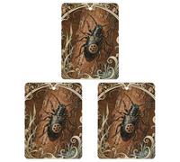 3 PCS Car Air Freshener Cards Personalized Longhorn Beetle Bark Automotive Air Fresheners Long-Lasting Double Sided Hanging Scented Card for Car Rearview Wardrobe Bathroom Black
