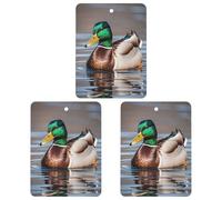 3 PCS Car Air Freshener Cards Personalized Mallard Duck Automotive Air Fresheners Long-Lasting Double Sided Hanging Scented Card for Car Rearview Wardrobe Bathroom Black