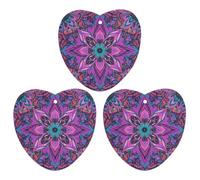 3 PCS Car Air Freshener Cards Personalized Mandala Stylized Automotive Air Fresheners Long-Lasting Double Sided Hanging Scented Card for Car Rearview Wardrobe Bathroom White