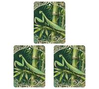 3 PCS Car Air Freshener Cards Personalized Mantis Bamboo Leaf Automotive Air Fresheners Long-Lasting Double Sided Hanging Scented Card for Car Rearview Wardrobe Bathroom Black