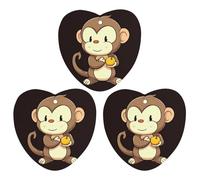3 PCS Car Air Freshener Cards Personalized Monkey Fruit Automotive Air Fresheners Long-Lasting Double Sided Hanging Scented Card for Car Rearview Wardrobe Bathroom White