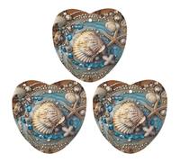 3 PCS Car Air Freshener Cards Personalized Ocean Shell Art Automotive Air Fresheners Long-Lasting Double Sided Hanging Scented Card for Car Rearview Wardrobe Bathroom Black