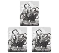 3 PCS Car Air Freshener Cards Personalized Octopus And Ship Automotive Air Fresheners Long-Lasting Double Sided Hanging Scented Card for Car Rearview Wardrobe Bathroom White