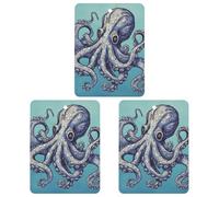 3 PCS Car Air Freshener Cards Personalized Octopus Design Automotive Air Fresheners Long-Lasting Double Sided Hanging Scented Card for Car Rearview Wardrobe Bathroom Black