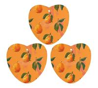 3 PCS Car Air Freshener Cards Personalized Orange Mango Pattern Automotive Air Fresheners Long-Lasting Double Sided Hanging Scented Card for Car Rearview Wardrobe Bathroom Black