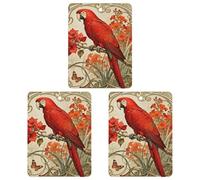 3 PCS Car Air Freshener Cards Personalized Red Parrot Automotive Air Fresheners Long-Lasting Double Sided Hanging Scented Card for Car Rearview Wardrobe Bathroom Black