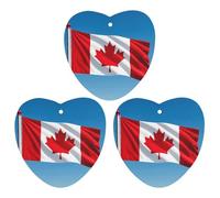 3 PCS Car Air Freshener Cards Personalized Retro Canada Flag Automotive Air Fresheners Long-Lasting Double Sided Hanging Scented Card for Car Rearview Wardrobe Bathroom White