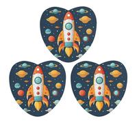 3 PCS Car Air Freshener Cards Personalized Rocket Space Ship Automotive Air Fresheners Long-Lasting Double Sided Hanging Scented Card for Car Rearview Wardrobe Bathroom Black
