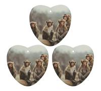 3 PCS Car Air Freshener Cards Personalized Sitting Monkey Automotive Air Fresheners Long-Lasting Double Sided Hanging Scented Card for Car Rearview Wardrobe Bathroom Black