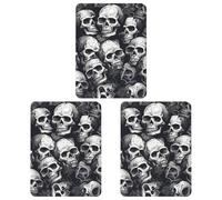 3 PCS Car Air Freshener Cards Personalized Skulls Pattern1 Automotive Air Fresheners Long-Lasting Double Sided Hanging Scented Card for Car Rearview Wardrobe Bathroom White