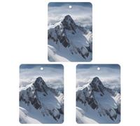 3 PCS Car Air Freshener Cards Personalized Snow Mountain Automotive Air Fresheners Long-Lasting Double Sided Hanging Scented Card for Car Rearview Wardrobe Bathroom Black