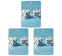 3 PCS Car Air Freshener Cards Personalized Two White Dice Automotive Air Fresheners Long-Lasting Double Sided Hanging Scented Card for Car Rearview Wardrobe Bathroom White