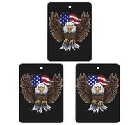 3 PCS Car Air Freshener Cards Personalized USA Eagle Automotive Air Fresheners Long-Lasting Double Sided Hanging Scented Card for Car Rearview Wardrobe Bathroom White