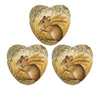 3 PCS Car Air Freshener Cards Personalized Vole Wheat Ear Automotive Air Fresheners Long-Lasting Double Sided Hanging Scented Card for Car Rearview Wardrobe Bathroom Black