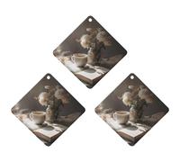 3 Pcs Car Air Fresheners Hanging Fragrance Scented Cards Auto Tablets Rearview Mirror Pendant Coffee Cup on Book Car Fresheners for Cars Interior Bedroom Wardrobe Shoe Cabinet