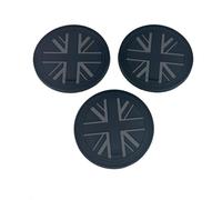 3 Pcs Car Cup Holder Coasters, Silicone Non-Slip Washable Cup Mats with Union Jack Pattern, Custom Fit for MINI F65 F66 F67, Car Interior Accessories to Keep Cup Holder Clean (Black Flag-F66/F65/F67)