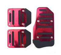 3 PCS Car Pedal Covers Clutch Brake and Throttle Pads, Non-Slip Brake Foot Pedals, Universal Car Manual Pedal Covers and Foot Rest (Red)