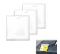 3 PCS Car Permit Holder,Square Windscreen Card Holder,Tax Disc Holders for Car Mirror,Self Adhesive Parking Permit Pockets,Waterproof Clear license Work Pass Sleeves for Car, Van, Caravan Windscreen