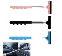 3 Pcs Car Side Mirror Squeegee, Car Window Squeegee Extendable, Portable Telescopic Mirror Wiper, Extendable Telescopic Handle From 18 To 65 cm, Suitable for Rainy and Foggy Weather(Blue, Pink, Black)